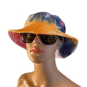 Bokeh tie dye hippy boho bucket hat o/s